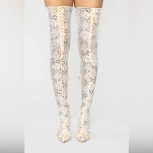 Fashionova snake skin boot thigh high